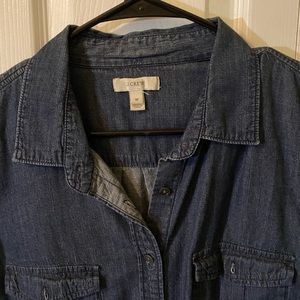 J.Crew Dark Wash Chambray Button Down shirt Fall 2013